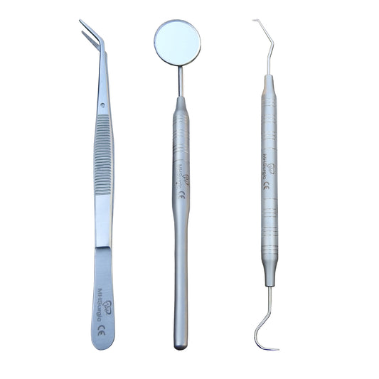 Dental Basic Examination Set Diagonostic tool Kit Mouth Mirror Probe Tweezer CE